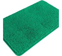 PureSwan Emerald Green Bathroom Rugs - Absorbent and Washable Bath Mat, Non-Slip, Thick Soft Chenille Bath Rugs for Bathroom Floor, Shower, Sink - 20" x 32"