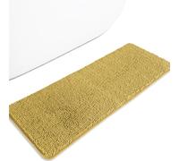 PureSwan Mustard 47 x 17 Bathroom Rugs - Absorbent and Washable Bath Mat, Non-Slip, Thick Soft Chenille Bath Rugs for Bathroom Floor, Shower, Sink
