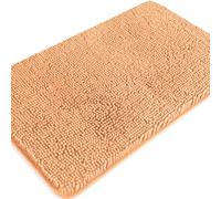 PureSwan Peach Bathroom Rugs - Absorbent and Washable Bath Mat, Non-Slip, Thick Soft Chenille Bath Rugs for Bathroom Floor, Shower, Sink - 20" x 32"