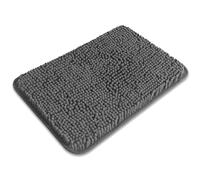 PureSwan Small Bathroom Rug 12"x18" - Washable and Absorbent Bath Mat, Non Slip, Thick Soft Chenille Bath Rugs for Bathroom, Shower, Sink, Dog mat(Gray)