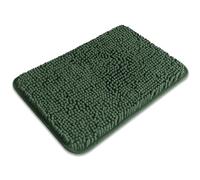 PureSwan Small Bathroom Rug 12"x18" - Washable and Absorbent Bath Mat, Non Slip, Thick Soft Chenille Bath Rugs for Bathroom, Shower, Sink, Dog mat(Dark Green)