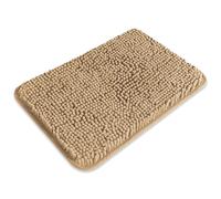 PureSwan Small Bathroom Rug 12"x18" - Washable and Absorbent Bath Mat, Non Slip, Thick Soft Chenille Bath Rugs for Bathroom, Shower, Sink, Dog mat(Beige)