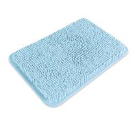 PureSwan Small Bathroom Rug 12"x18" - Washable and Absorbent Bath Mat, Non Slip, Thick Soft Chenille Bath Rugs for Bathroom, Shower, Sink, Dog mat(Light Blue)