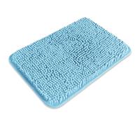 PureSwan Small Bathroom Rug 12"x18" - Washable and Absorbent Bath Mat, Non Slip, Thick Soft Chenille Bath Rugs for Bathroom, Shower, Sink, Dog mat(Sky Blue)
