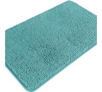PureSwan Teal Bathroom Rugs - Absorbent and Washable Bath Mat, Non-Slip, Thick Soft Chenille Bath Rugs for Bathroom Floor, Shower, Sink - 20" x 32"