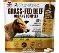 Puretrex Grass Fed Beef Organs Complex, Halal, 120 Capsules, Freeze Dried