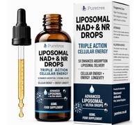 Puretrex Liposomal NAD+ & NR Nicotinamide Riboside Drops, Vegan, 60ml | With Trans Resveratrol Pterostilbene and CoQ10 Sublingual Sunflower Lecithin Liposomal 60 Servings UK