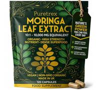 Puretrex Moringa Leaf Extract Capsules 10,000mg Equivalent 10:1, 120 Count, High Strength Organic Moringa Oleifera, BioPerine Black Pepper, Natural Energy Immunity Vitality Support, Vegan, Made in UK
