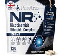 PURETREX Nicotinamide Riboside Complex 1000mg Made in UK, NR Supplement with Trans-Resveratrol Quercetin Pterostilbene CoQ10 & BioPerine, Cellular Energy Support, 120 Vegan Capsules