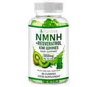 PURETREX NMNH Gummies with Resveratrol & CoQ10, NAD+ Support Kiwi Gummies for Cellular Energy, Vegan NMNH Supplement with Quercetin, Pterostilbene & Vitamin B12, 60 Gummies, Made in UK