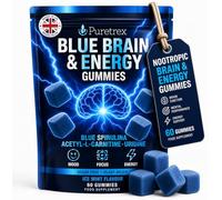 Puretrex Nootropic Gummies Blue Brain, 60 Count, Mental Clarity, Ice Mint