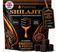 Puretrex Shilajit Gummies 3000mg, Blood Orange, 60 Count, Vegan Energy | Himalayan with Fulvic Acid Ashwagandha Cordyceps Maca and Manuka Honey MGO 263 Sugar Free Gelatin Free