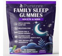 PURETREX Sleep Gummies Adults Kids | Magnesium Ashwagandha L-Theanine Chamomile | Natural Sleep Aid Supplement | Sugar Free Vegan | Cherry Flavour | 60 Gummies UK