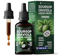 PURETREX Soursop Graviola Liquid Drops Supplements 2000mg 60ml - Made in UK Organic with Acerola Cherry Vitamin C Turmeric Black Pepper for Immune Support Energy & Daily Wellness