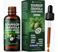 PURETREX Soursop Graviola Liquid Drops Supplements 2000mg 60ml - Made in UK, with Organic Acerola Cherry, Vitamin C, Turmeric and Black Pepper for Immune Support Energy & Daily Wellness