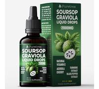PURETREX Soursop Liquid Drops | 2000mg Natural Extract with Vitamin C, Turmeric & Black Pepper | Acerola Cherry Immune & Wellness Support 60ML