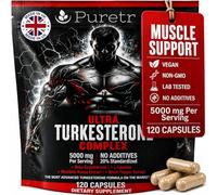 PURETREX Turkesterone Ultra Complex 5000mg Vegan Supplement 120 Capsules - Made in UK with Beta Ecdysterone, L Leucine, Rhodiola & BioPerine® for Muscle Growth Strength Performance & Recovery