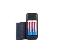 PureUltra DC2 Li-Ion 10 W Charger & Power Bank, USB-C, for 18650 & 21700 Batteries, 2 Slots, Includes 2 x 21700 5000 mAh, Protection Circuit, Quick Charging, Outdoor & Use (2 x 21700)