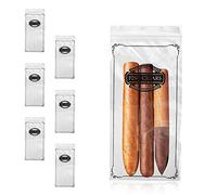 PUREVACY Poly Zipper Cigar Bag, 5 x 10 Inches. Pack of 100 Clear Plastic Bags for Cigars, 2 Mil Thick. Tamper-Proof Small Reclosable Zip Bags for Safe Storage of Cigars