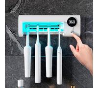 PUREVACY Wall Mounted Toothbrush Holders for Bathrooms. UV Toothbrush Sanitizer Holder with 4 Slots. Wireless USB Rechargeable Toothbrush Holder Wall Mounted. Toothbrush UV Sanitizer for Bathroom