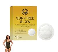PurevLab Sun-Free Glow Micro-Needle Patch, No-sun Tanning Patches 10pcs, Enhance The Natural Tanning Effect Creating A Natural Glowly And Bronzed, Natural Ingredients, Suitable For All Skin Types（1）