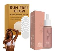 PurevLab Sun Free Glow Patch with 50ml Sunless Tanning Drops to Drink, Sunless Tanning Nano Microneedle Patch for Even Bronze Skin Tone (2set)
