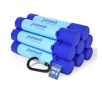 Purewell Outdoor Water Filter - 0.01 μm ultra-fine filter removes 99.99% of bacteria & heavy metals | 1500L filter capacity | Portable drinking water filter with Carabiner for survival & outdoor