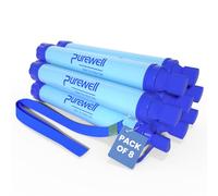 Purewell Outdoor Water Filter - 0.01 μm ultra-fine filter removes 99.99% of bacteria & heavy metals | 1500L filter capacity | Portable drinking water filter with neck strap for survival & outdoor