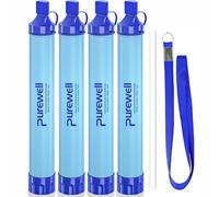 Purewell Outdoor Water Filter Personal Water Filtration Straw Emergency Survival Gear Water Purifier for Camping Hiking Climbing Backpacking