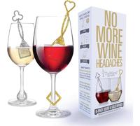 PureWine Silver & Gold Wand Histamine and Sulfite Filter, Purifier Reduces Wine Allergies, Stir Stick Aerates Wine - Pack of 8