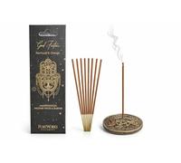 PureWorks God Fortune Incense Sticks with Burner - Patchouli & Orange Fragrance - 12 Aromatic Sticks - Manifestation & Meditation Home Fragrance Set