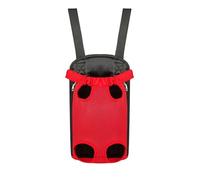 pureza 1pc Breathable Mesh Pet Carrier Backpack For Cats & Dogs - Hands-Free Travel Shoulder Bag With Chest Strap(Red,L)