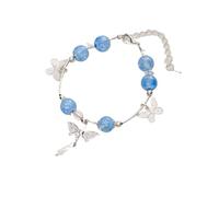 pureza 1pc Simple Crystal Beaded Bracelet for Women - Dreamcatcher Butterfly Feather Tassel Chain Jewelry Gifts(Color3)