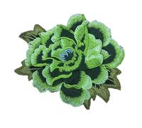 pureza 2pcs Peony Flower Embroidery Patches - Floral Applique Decorative Patches for DIY Sewing and Apparel Accessories(Green)