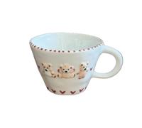 pureza Handcrafted Ceramic Bear Mug - Unique Underglaze Color Relief Design for Milk Tea, Oatmeal, and Breakfast Treats