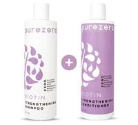 Purezero Biotin Shampoo & Conditioner set - Anti Thinning Formula - Volumizing Thicker Fuller Hair - Zero Sulfates Parabens Dyes Gluten - 10