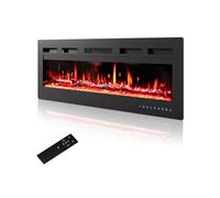 PURFINO 40"/102cm Electric Fireplace - Adjustable 12 Color Flame & Crackling Sound, 900W/1500W Fire Place with Precise 15-30°C Thermostat, Intuitive Touch Screen & Remote, Perfect for Media Walls