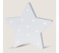 PurFlo Wooden Nursery Light - Star | LED Battery-Operated Nursery Light | White Wooden Star Lamp for Baby & Kids Bedroom | Portable Bedside Table Decor | Soft Warm Glow