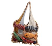 PURFUU Contemporary Fish Themed Knit Handbag For Professional Women Spacious Compartment Fabric Casual Prom Occasion Friendly Polyester Shopping Bag
