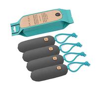 PURGGO Bamboo Charcoal Air Purifying Bag - Last 365+ Days - Shoe Deodorizer, Odor Eliminator - No Chemicals - Air Freshener for Shoes and Closet - Remove Odor Naturally - [4 Pack] [Gray]