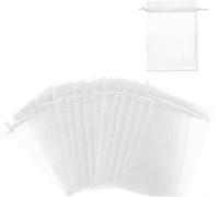 PURIAYA 100 PCS Fruit Protection Bags 10 × 15 cm, Reusable Organza Mesh Drawstring Bags, Garden Netting for Fruit Trees, Vegetables, Strawberries and Grapes, Insect Barrier Plant Protection Bags