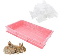 PURIAYA 50PCS Disposable Rabbit Cage Liners, Plastic Bunny Litter Pan Bags, Leak-Proof Small Animal Cage Liner Film for Guinea Pigs, Hamsters, Hedgehogs, Chinchillas, Birds, Toilet Tray Liners
