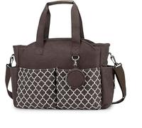 PURIAYA Changing Bag & Nappy Bag, Multi-Function Baby Diaper Tote with Changing Station, Adjustable Shoulder Strap, Coffee-Coloured Baby Bag for Prams, Travel & Daily Use