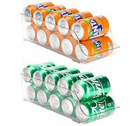 Puricon 2 Pcs Can Fridge Dispenser Organizer, Fridge Storage Drawer Organiser Canned Food Storage Tray Organiser Tin Can Holder Container Storage Bin