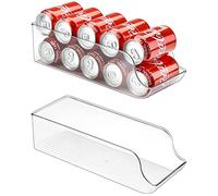 Puricon 2 Pcs Soda Can Fridge Dispenser Organizer, Clear Plastic Storage Drawer Organizer Canned Food Pop Cans Beverage Container -Standard