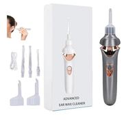 Puriear Vacuum Ear Wax Remover Suction with Light, Wireless Electric Ear Cleaner Vacuum, Strong Suction Earwax Removal Tool (Grey)