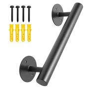 Purife 1 FT Black Matte Heavy Duty Stair Railing, Iron Short Staircase Handrail for Indoor Stairs - Outdoor Hand Railings for Garage, Basement, Porch Steps, Safety Grab Bars for Handicap, Seniors