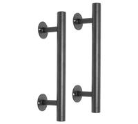 Purife 12'' Black Iron Gate Handles and Pulls Pack of 2, Garage Door Handles, Exterior Cabinet and Closet Gate Pulls