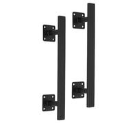 Purife 12'' Black Square Heavy Duty Metal Barn Door Handles and Pulls Pack of 2, Outdoor Fence Shed Gate Handle, Rustic Farm Garage Door Handles, Interior Closet Door Pulls