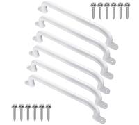 Purife 17 Inch Pack of 6 White Metal Playground Safety Handles - Playset Grab Handles, Swing Sets Hand Grips Grab Rail, Kids Monkey Bar for Indoor Playroom